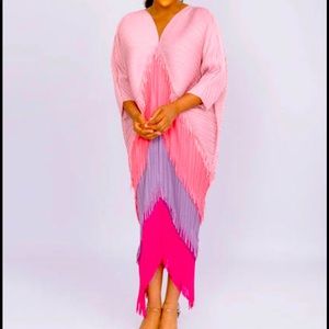 Plus Size Color Block Tiered Cocktail Dress (one size)